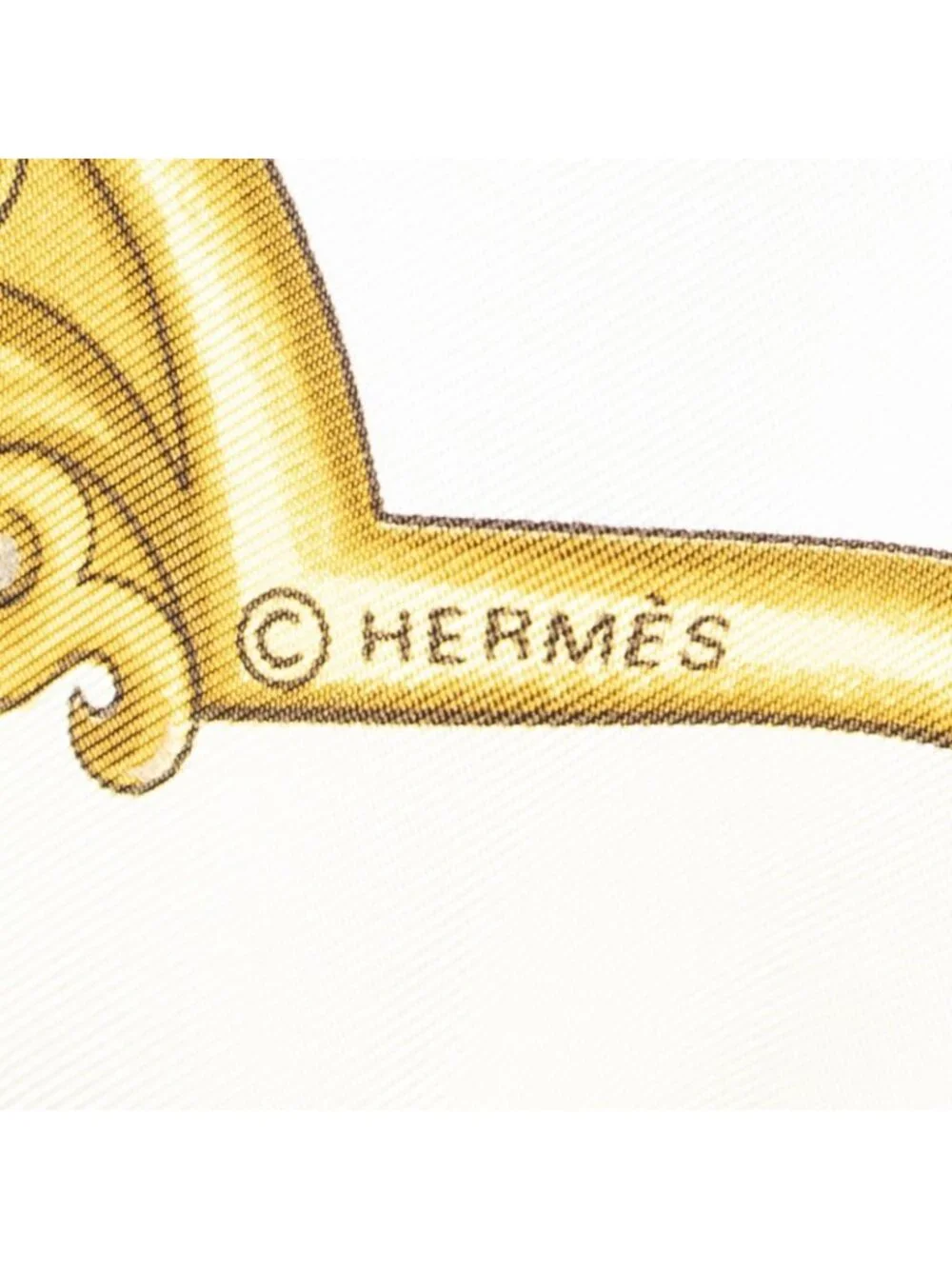 ★SOLD★ Hermes Scarf Gold Brown Silk - Picture 4 of 5